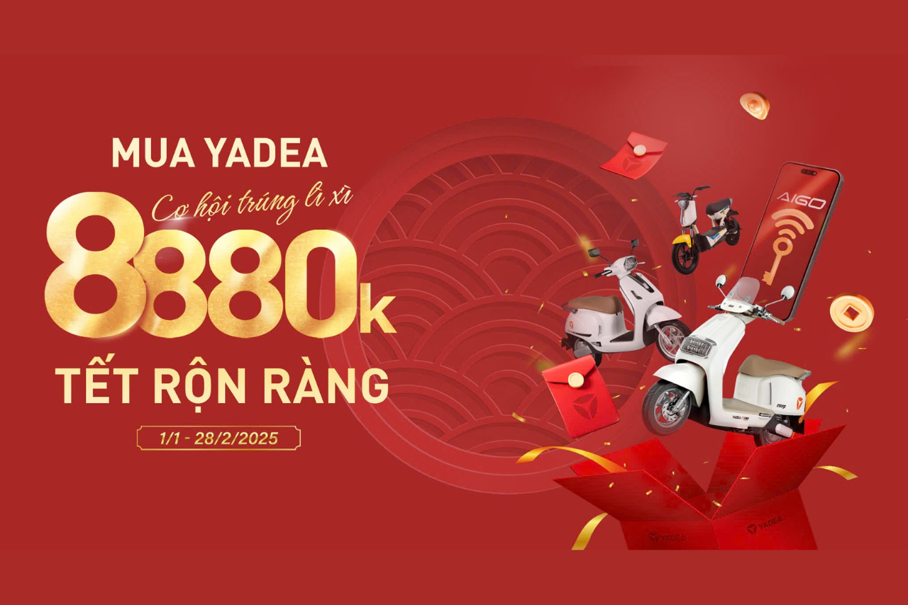 MUA YADEA – TẾT RỘN RÀNG: Cơ hội trúng lì xì 8880k