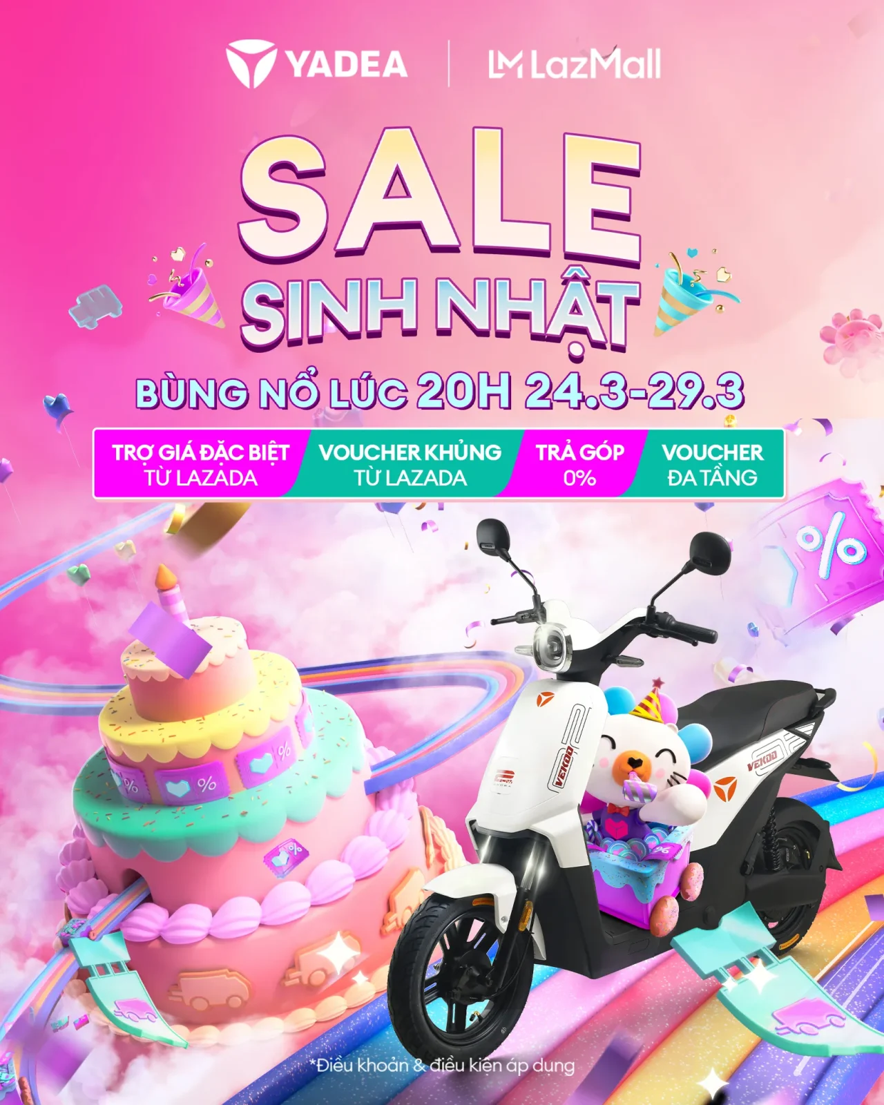 Sale sinh nhật Lazada – săn ngay xe điện YADEA với ưu đãi cực khủng