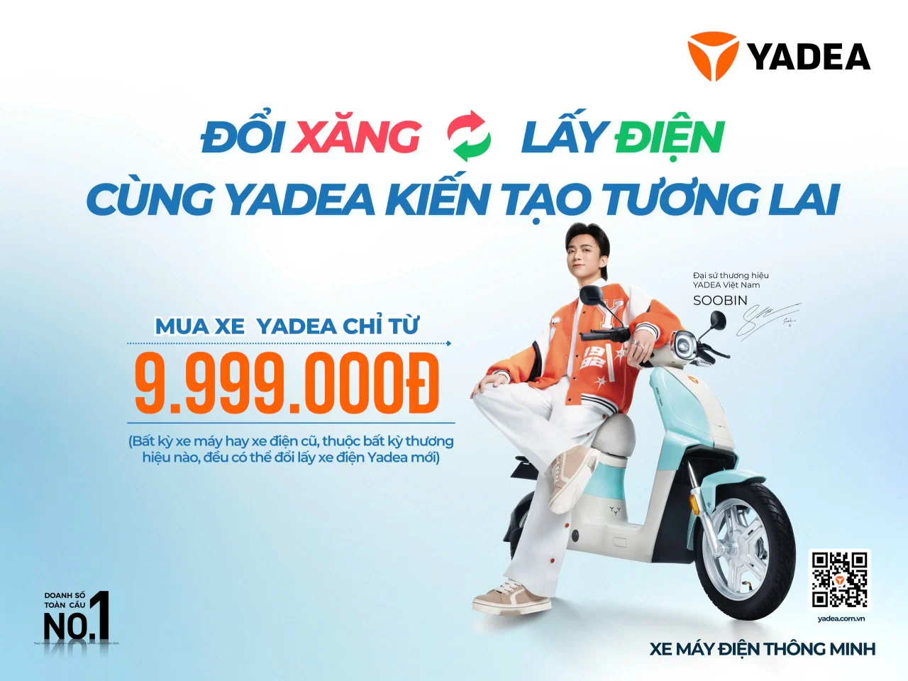 Yadea hỗ trợ người dùng chuyển đổi xe máy cũ lấy xe máy điện mới với chương trình ưu đãi đặc biệt