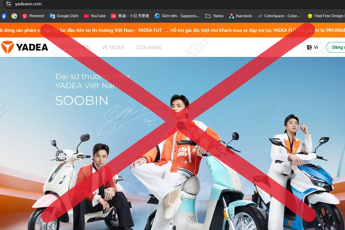 Cảnh báo website và fanpage giả mạo Yadea Việt Nam
