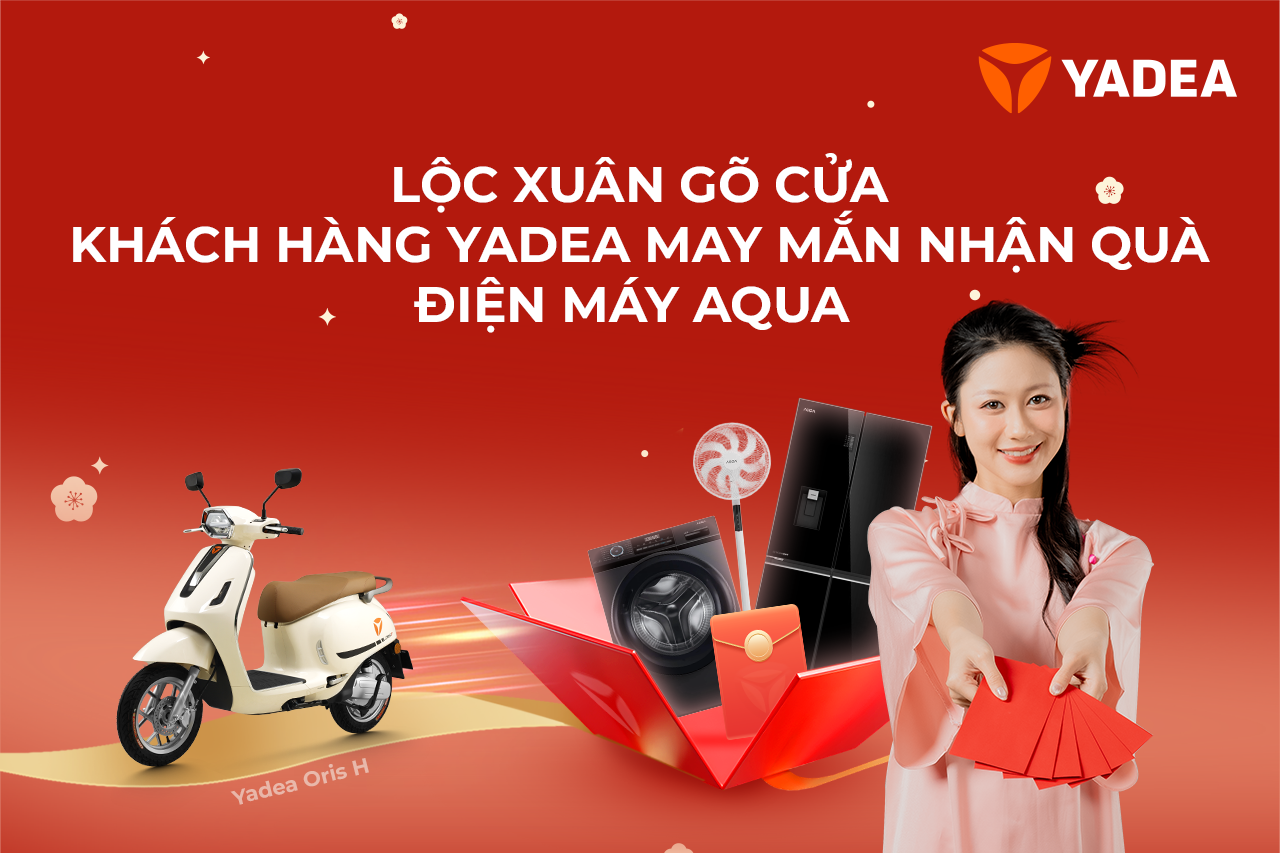 Lộc xuân gõ cửa – Nhiều khách hàng YADEA may mắn nhận quà điện máy AQUA giá trị
