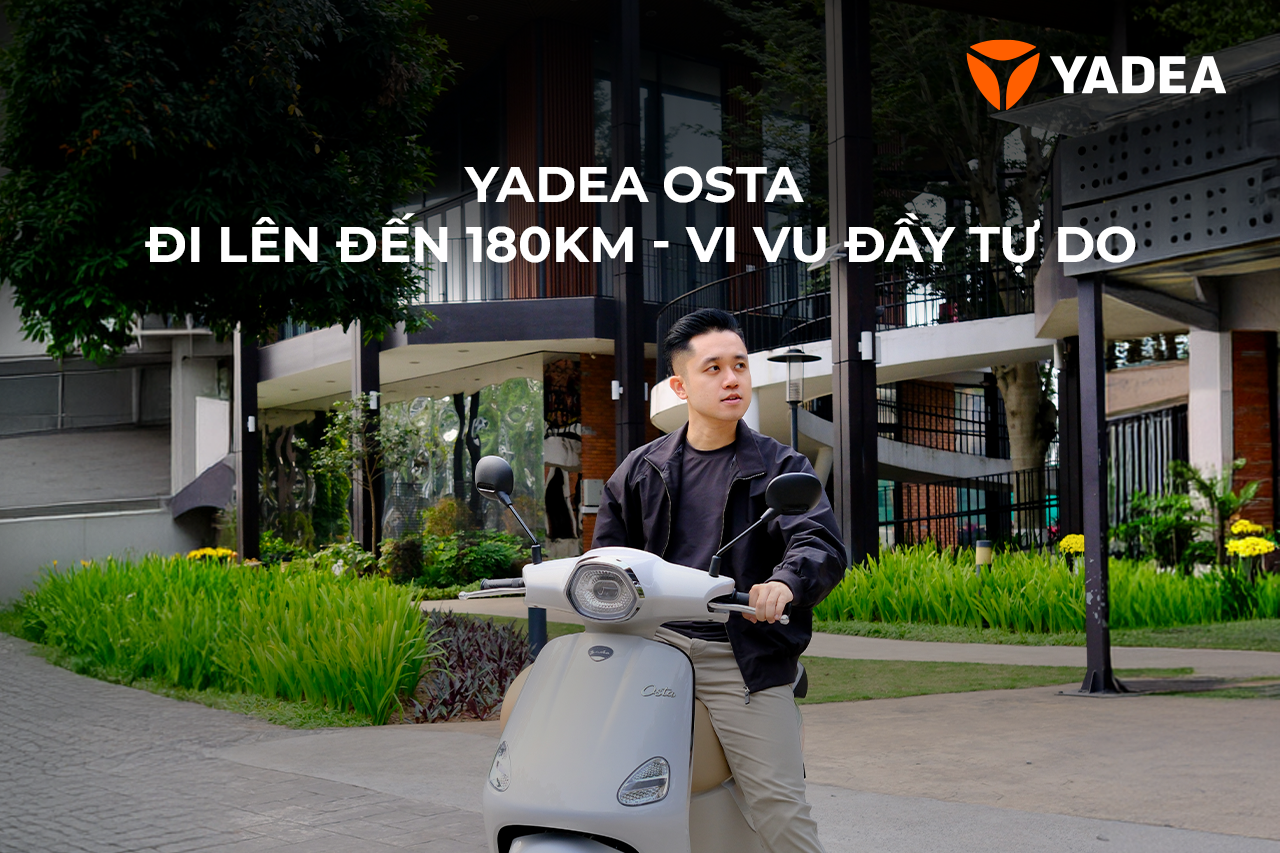 Chi tiết YADEA Osta chạy 180km/lần sạc: Đi xuống dốc có chế độ phanh tự động, chạy đường dài là giữ ga, có cả số dắt nếu ai lười đẩy xe