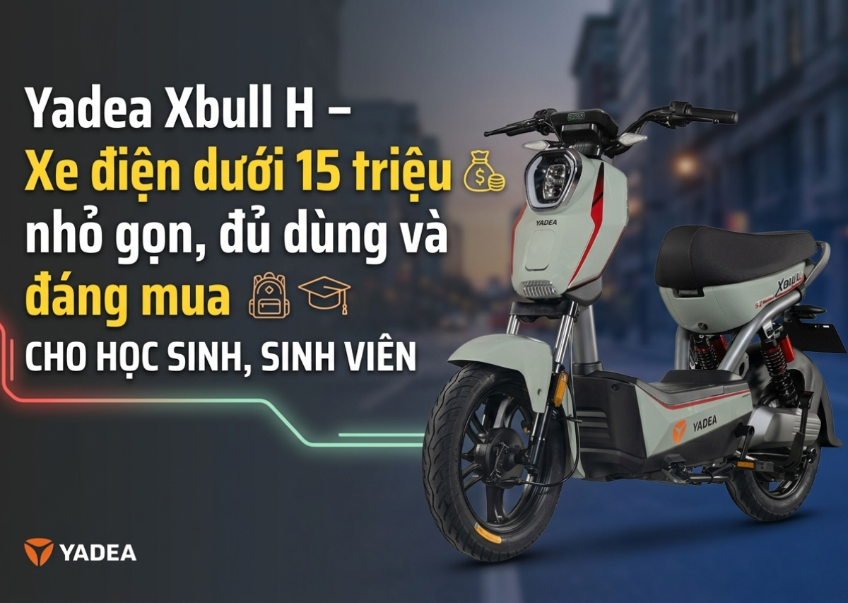 Yadea Xbull H – Xe điện dưới 15 triệu nhỏ gọn, đủ dùng và đáng mua cho học sinh, sinh viên