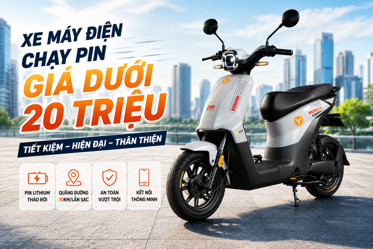 Xe máy điện chạy pin giá dưới 20 triệu đáng mua trong năm 2026